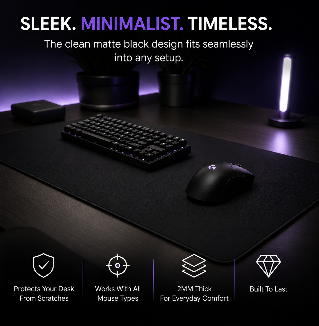Midnight Extended Mouse Pad