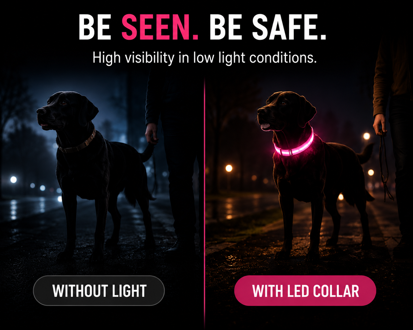 Nylon LED Dog Collar