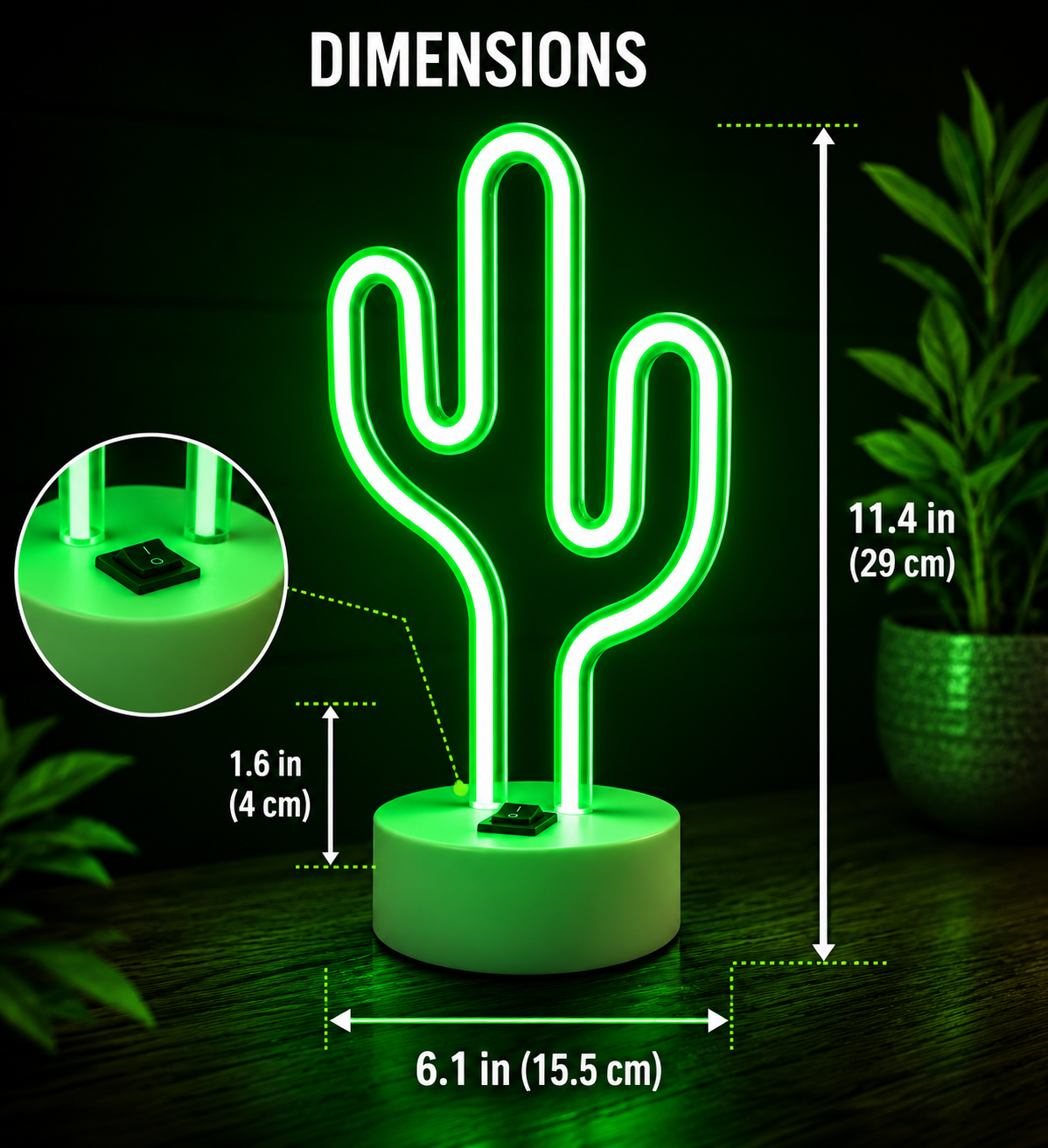 Cactus Neon Sign Light
