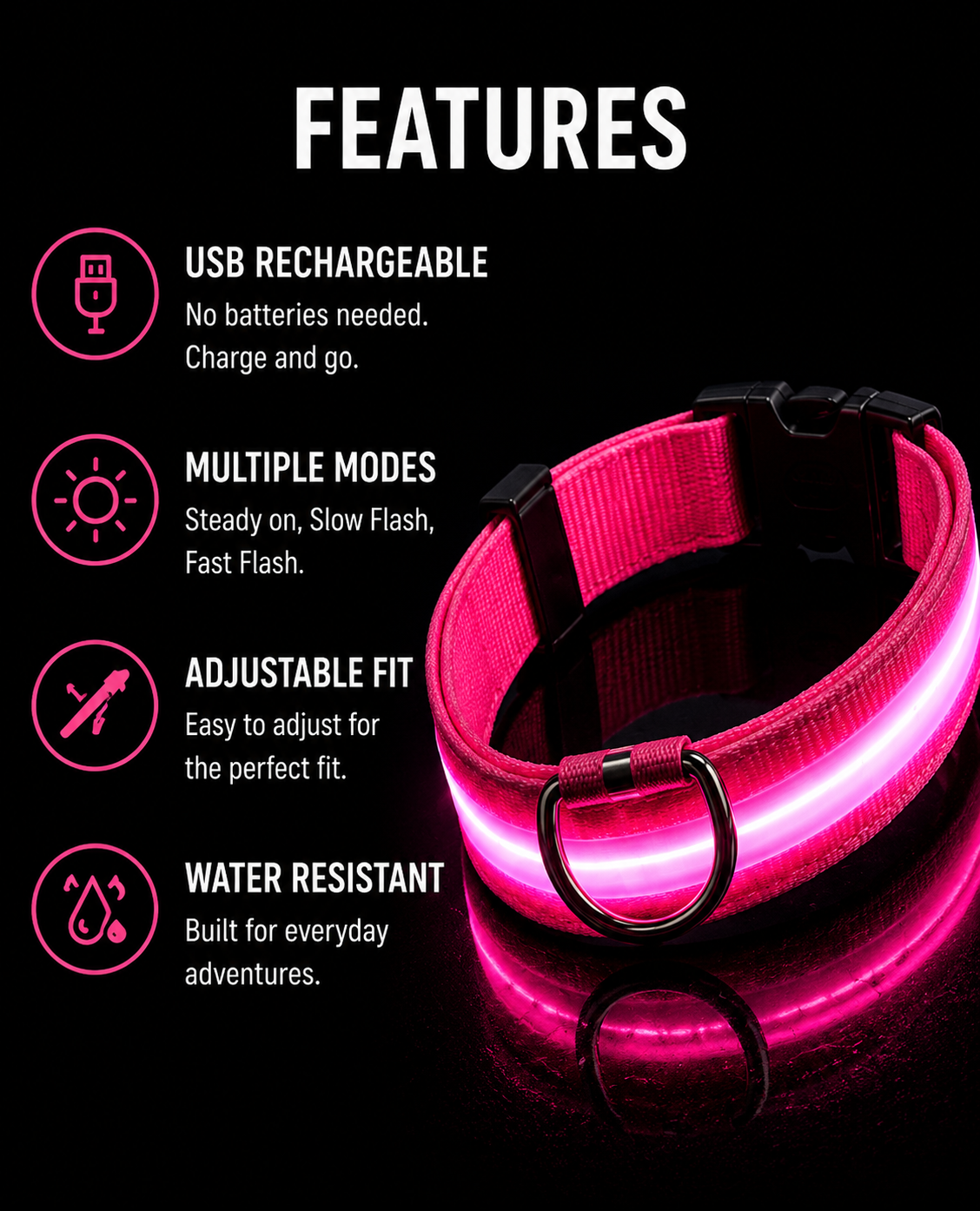 Nylon LED Dog Collar