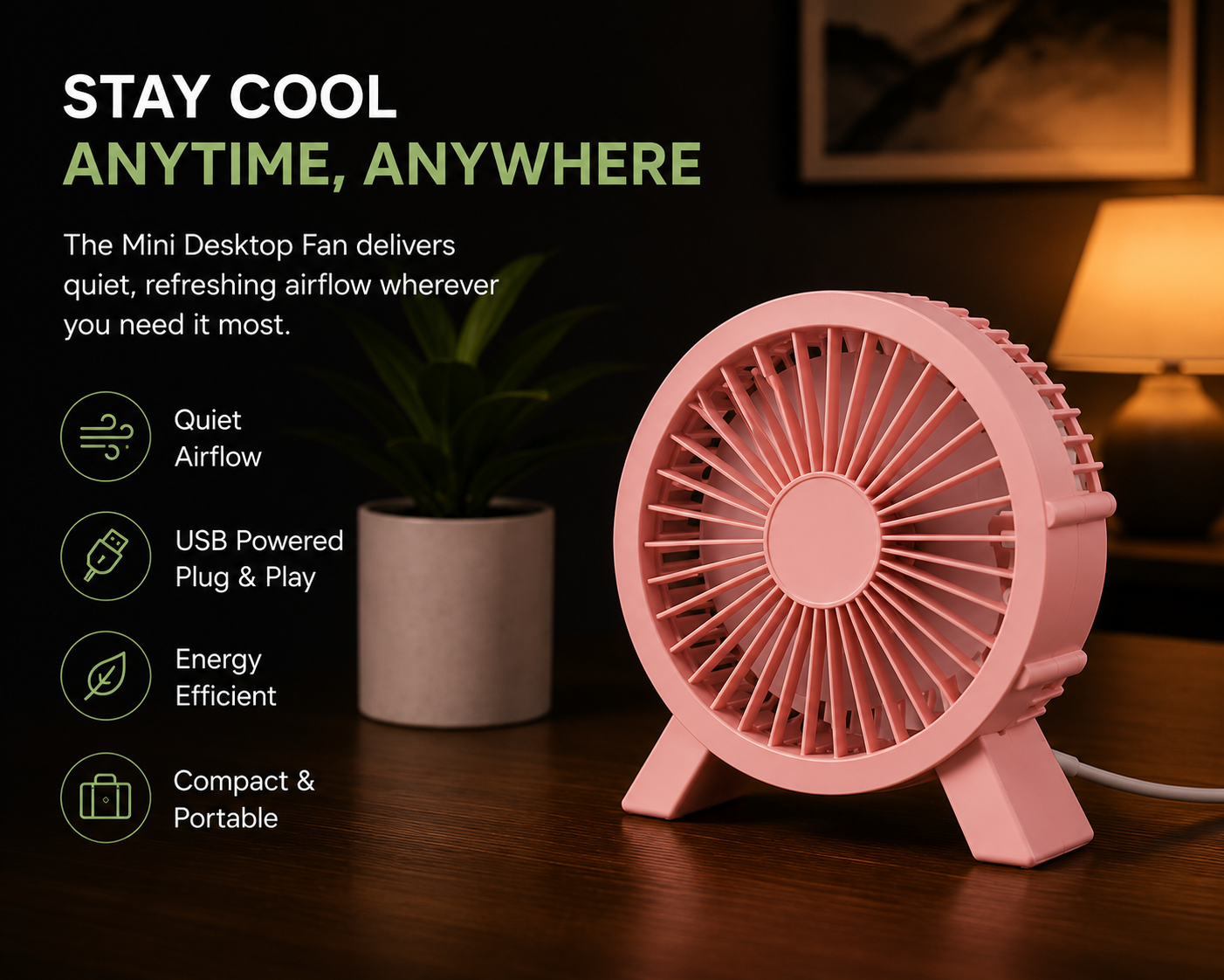 Mini Desktop Fan
