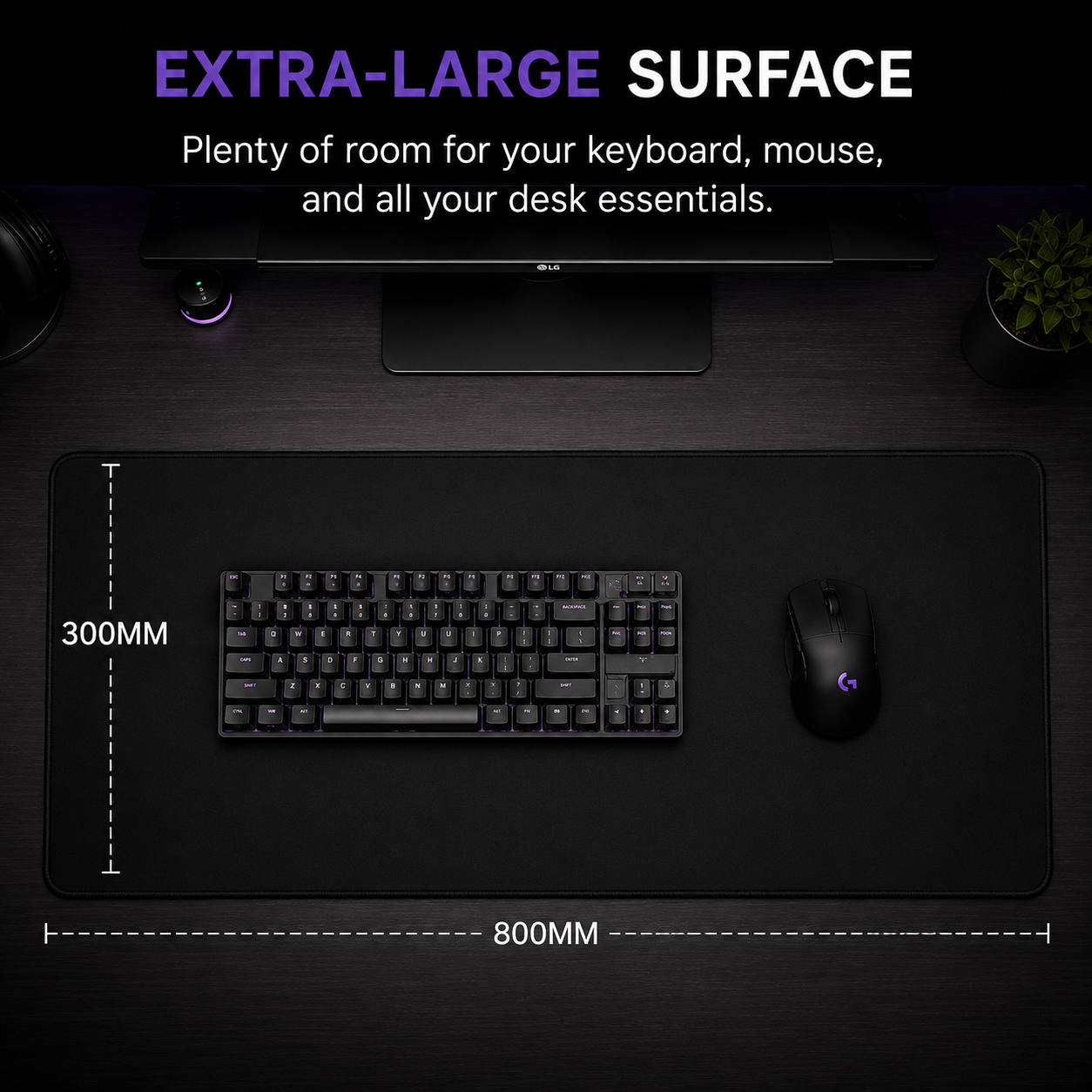 Midnight Extended Mouse Pad