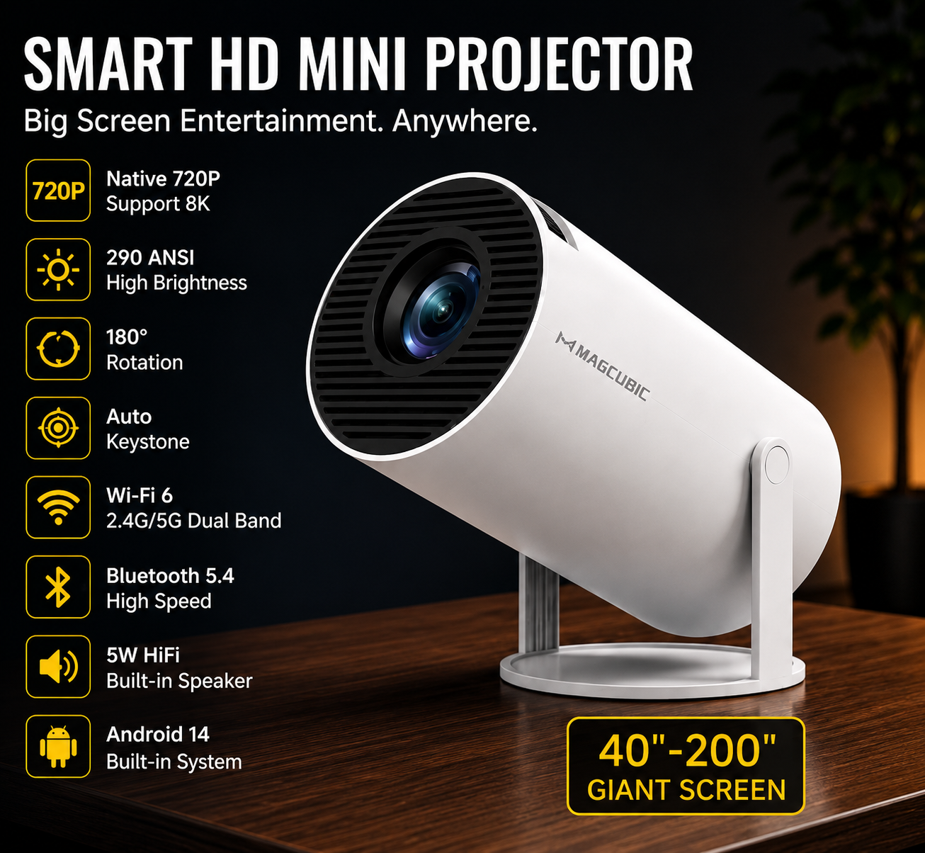 Smart HD Mini Projector